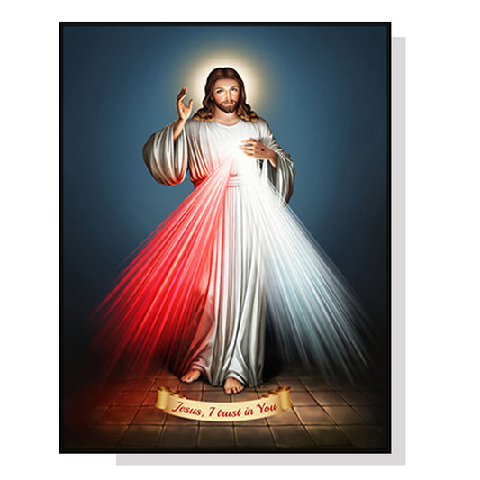 Wall Art Jesus Divine Mercy I Trust In You Canvas with Frame