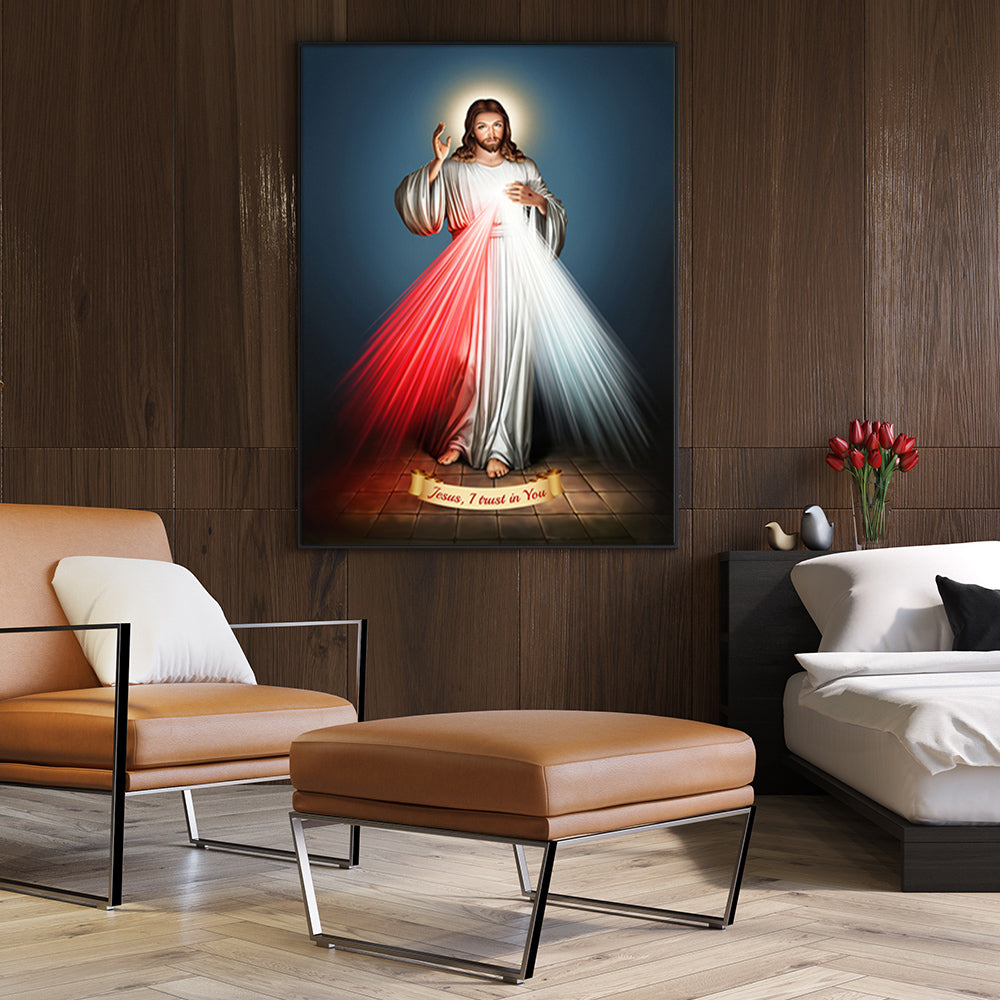 Wall Art Jesus Divine Mercy I Trust In You Canvas with Frame