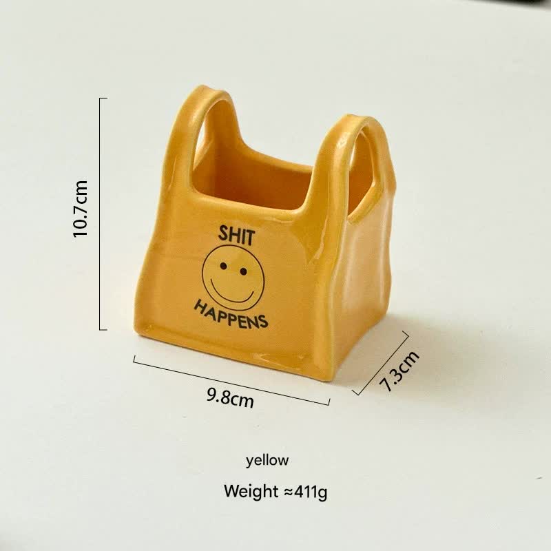 Ceramic Desktop Organizer - Cute Hand Shaped Pencil Holder and Makeup Brush Storage for Home and Office