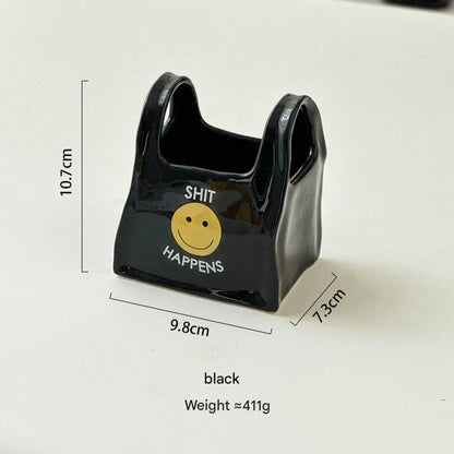 Ceramic Desktop Organizer - Cute Hand Shaped Pencil Holder and Makeup Brush Storage for Home and Office