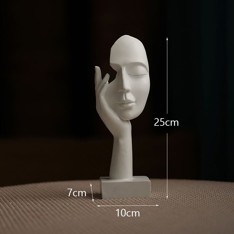 Elegant Abstract Face Sculpture - Modern Resin Art Figurine