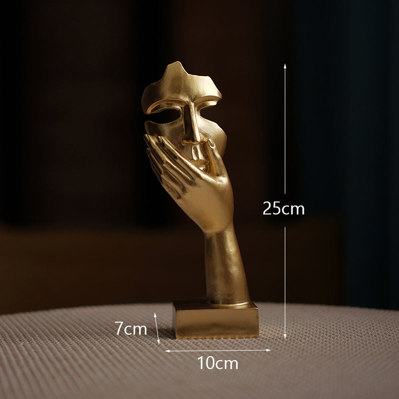 Elegant Abstract Face Sculpture - Modern Resin Art Figurine