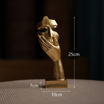 Elegant Abstract Face Sculpture - Modern Resin Art Figurine