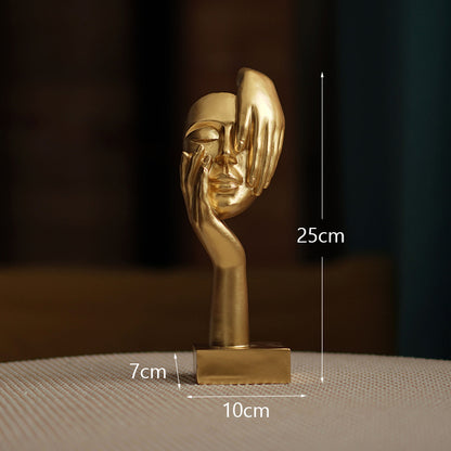 Elegant Abstract Face Sculpture - Modern Resin Art Figurine