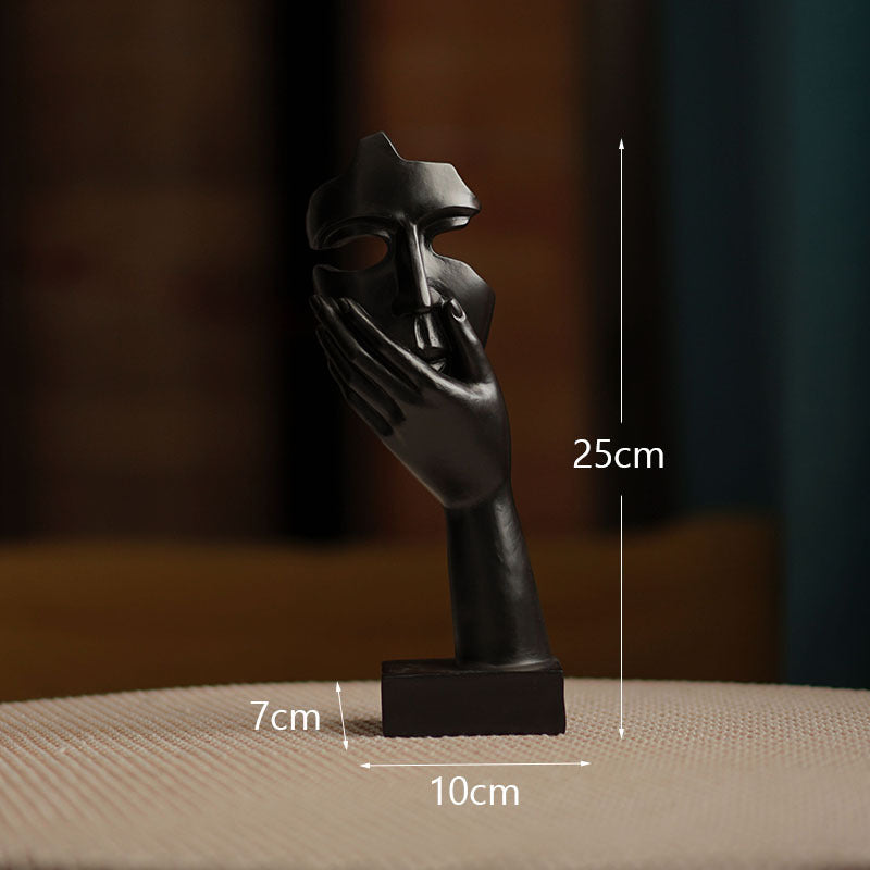 Elegant Abstract Face Sculpture - Modern Resin Art Figurine
