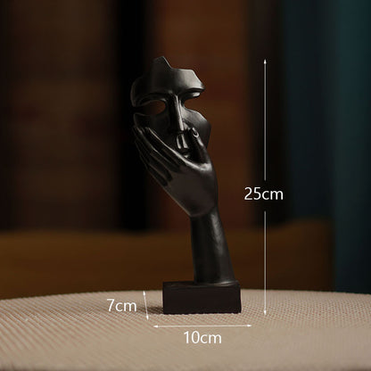 Elegant Abstract Face Sculpture - Modern Resin Art Figurine