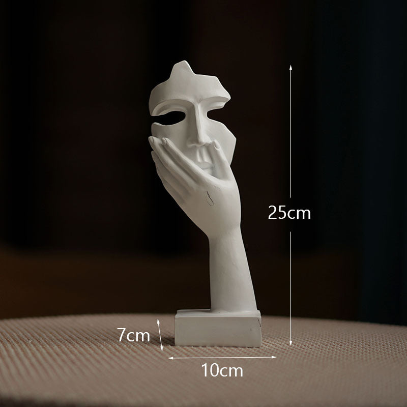 Elegant Abstract Face Sculpture - Modern Resin Art Figurine
