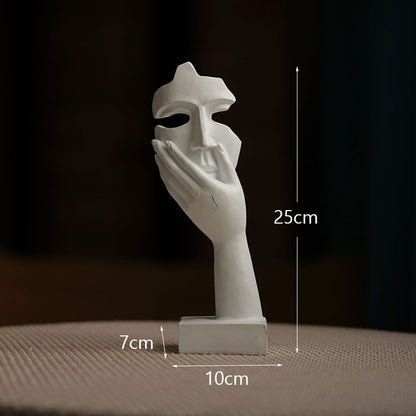 Elegant Abstract Face Sculpture - Modern Resin Art Figurine