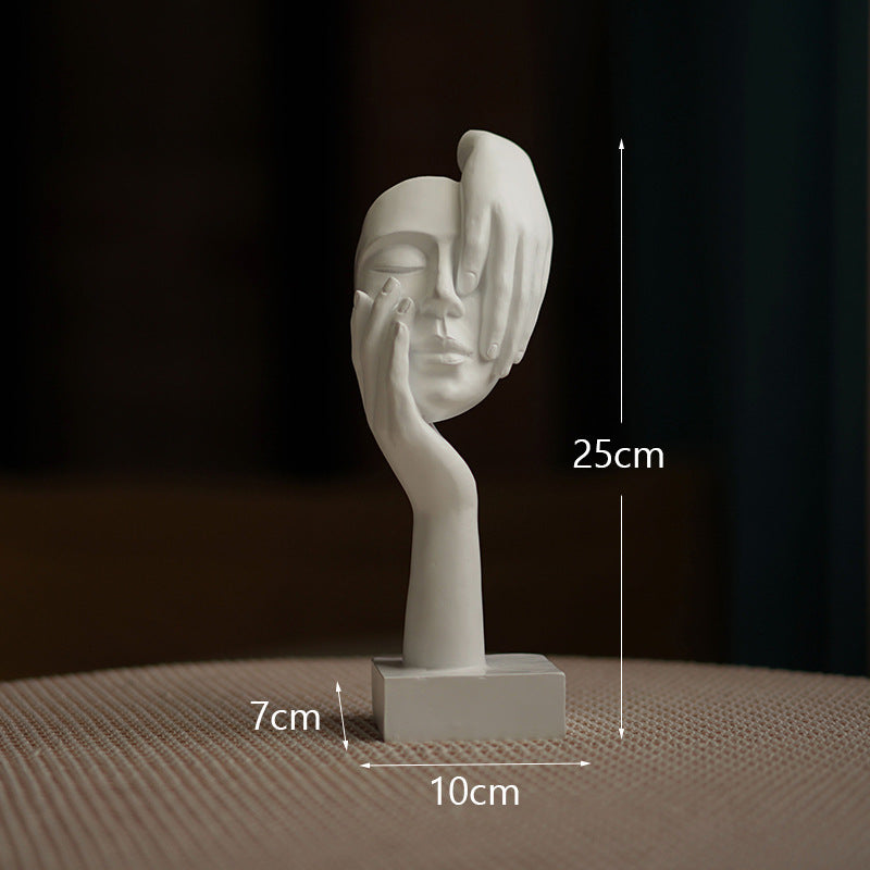 Elegant Abstract Face Sculpture - Modern Resin Art Figurine