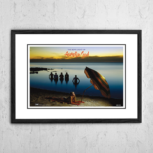 Australian Crawl 'Boys Light Up' In Store Poster 1980 - Framed