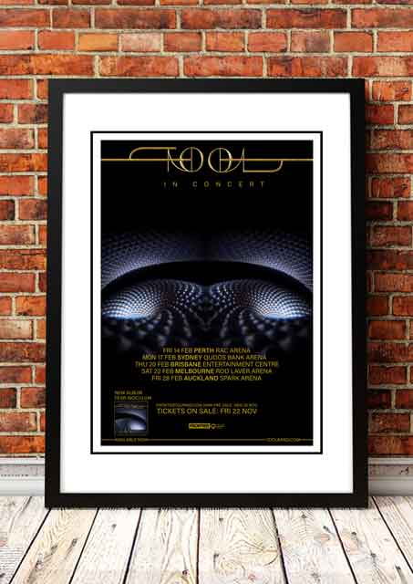 Tool 'Australian Tour' Poster 2020 - Framed