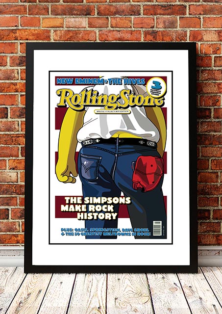 The Simpsons 'Born in the USA' Rolling Stone Magazine Cover! - Framed
