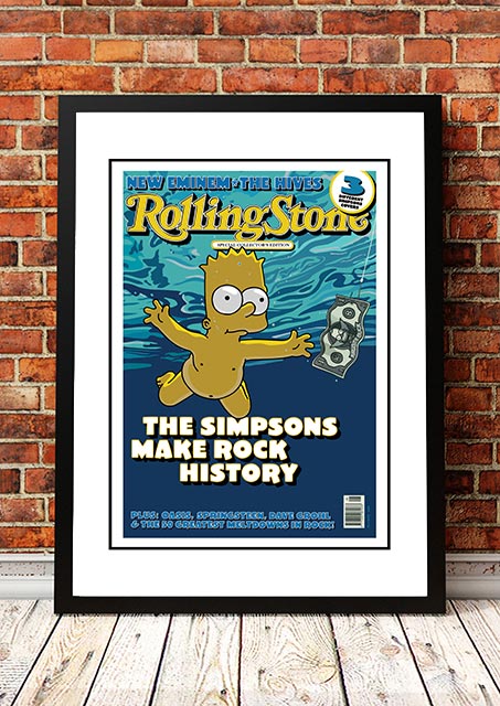 The Simpsons 'Nevermind' Rolling Stone Magazine Cover! - Framed