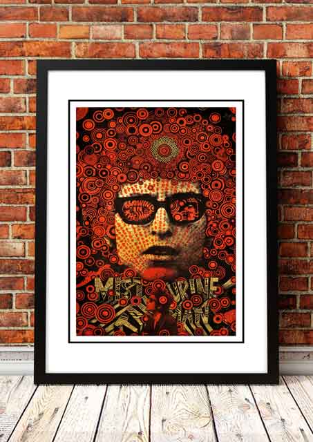 Bob Dylan ‘Mr Tambourine Man’ Pop Art Poster - Framed