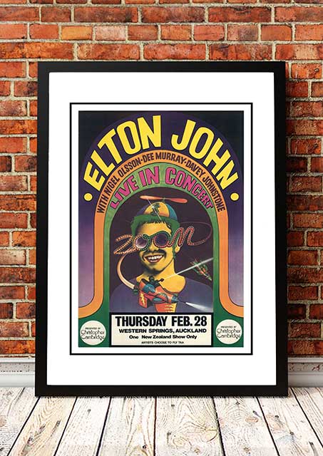 Elton John ‘Western Springs’ Auckland NZ Concert Poster 1971