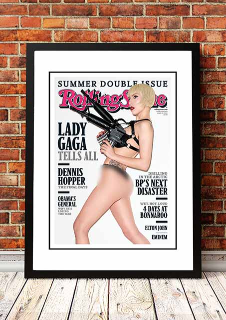 Lady Ga Ga ‘Rolling Stone Magazine’ Cover Poster 2010 - Framed