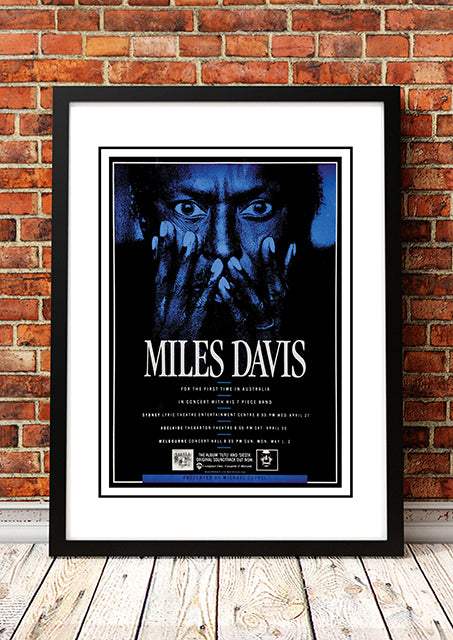 Miles Davis ‘Australian Tour’ Poster 1988 - Framed