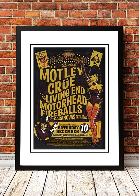 Motley Crue 'Blackjack’ Perth, Australia Concert Poster 2005 - Framed