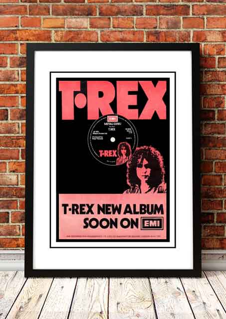 T Rex / Marc Bolan ‘Slider’ In Store Promotional Poster 1972