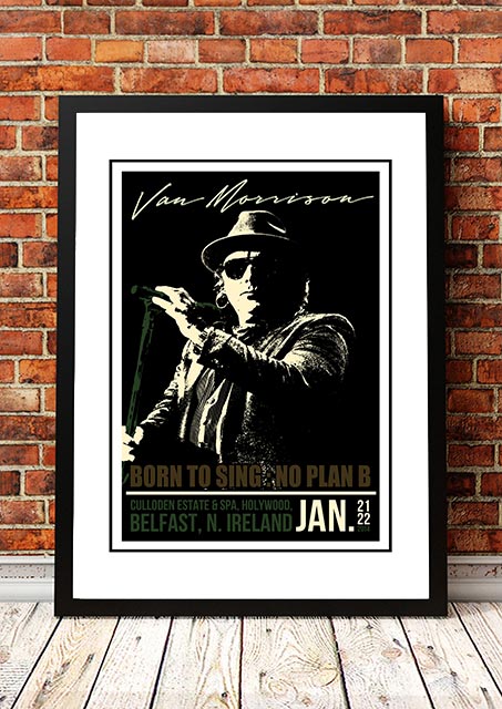 Van Morrison ‘Holywood’ Belfast, UK Concert Poster 2014 - Framed