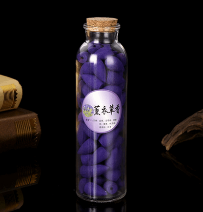 70Pcs Glass Bottle Package Flavor Hollow Backflow Incense Cones