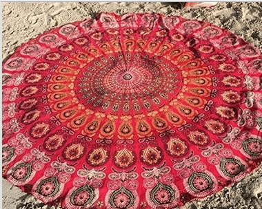Traditional Elephant Round Mandala Tapestry