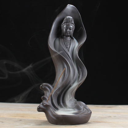 Guanyin Buddhist Backflow Incense Burner