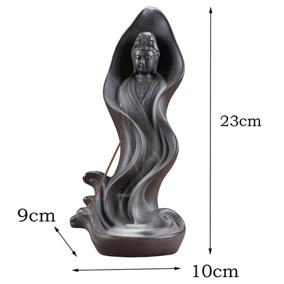 Guanyin Buddhist Backflow Incense Burner