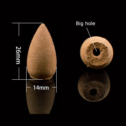 70Pcs Glass Bottle Package Flavor Hollow Backflow Incense Cones