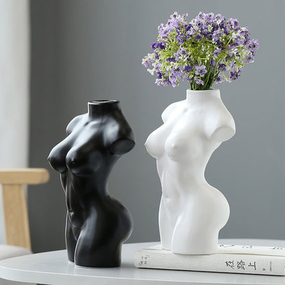 Exquisite Ceramic Goddess Body Sculpture Vases - Artistic Beauty for Your Home