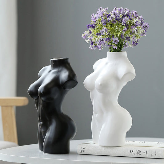 Exquisite Ceramic Goddess Body Sculpture Vases - Artistic Beauty for Your Home