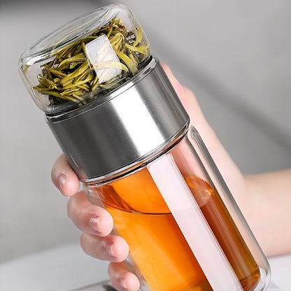 390ml High Borosilicate Glass Tea Water Bottle