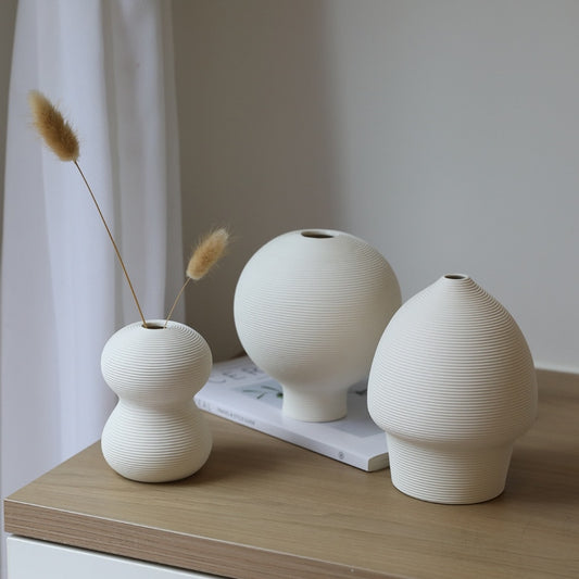 White Ceramic Vases - Nordic Home Decor