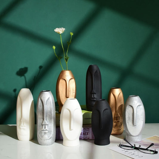 Stylish Abstract Human Face Ceramic Vases