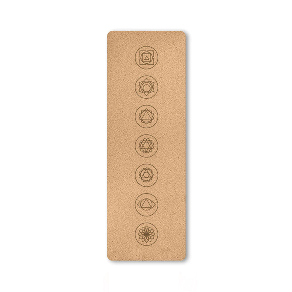 Natural Cork Yoga Mat - Seven Chakras
