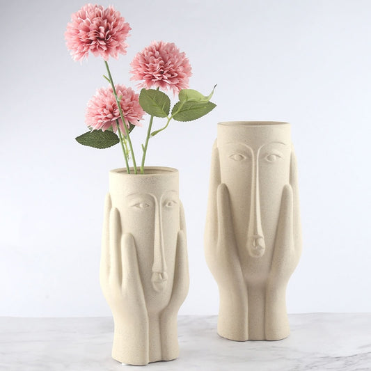 Abstract Ceramic Vase - Blessed Faces