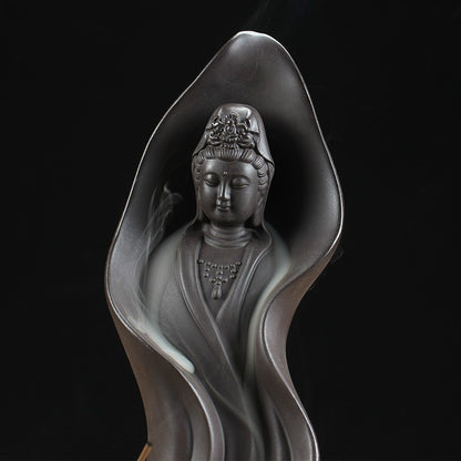 Guanyin Buddhist Backflow Incense Burner