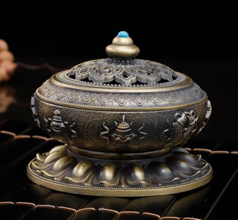 Nepal Style Alloy Coil Incense Burner