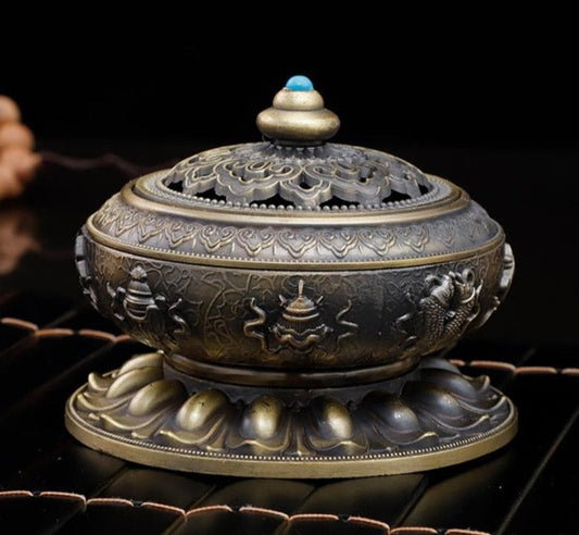 Nepal Style Alloy Coil Incense Burner